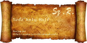 Székely Rolf névjegykártya